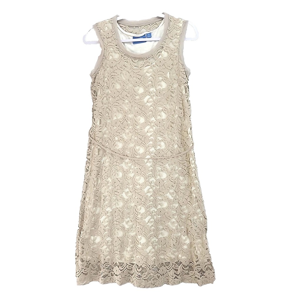 Simply Vera Vera Wang Lace Overlay Dress With Lining Knee Length Size M